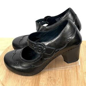 Dansko Nevin Dark Pewter Mary Jane Heeled Leather Shoes – Size EU 39 / US 8.5-9